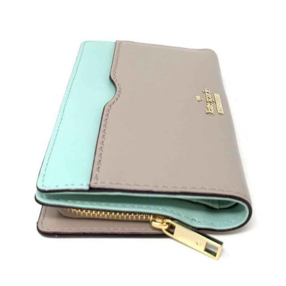 Kate Spade Phillips Road Grey/ Misty Mint Wallet - Picture 3 of 6